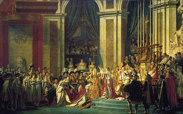 napoleon-bonaparte-2 Khung cảnh lễ đăng quang của Napoleon. Được vẽ bởi Jacques-Louis David, bức họa đang được trưng bày tại Bảo tàng Louvre, Paris, Pháp.