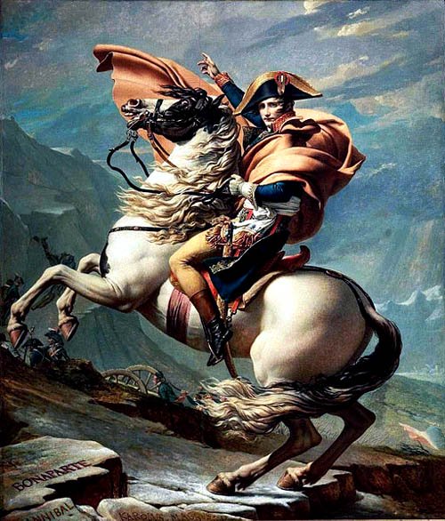 napoleon-bonaparte-4 Napoleon trong chiến dịch Bắc Ý năm 1796, bức họa phẩm nổi tiếng của Jacques-Louis David.